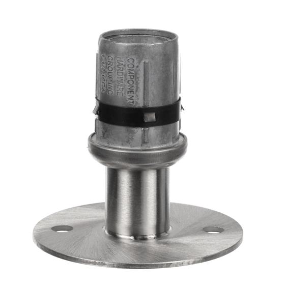 Picture of 1-1/2" Round Stainless Steel Clad Zinc Die Cast Adjustable Flanged Foot Insert With Mounting Holes