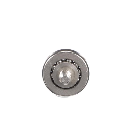 Picture of 29/32" OD Stainless Steel Flat Ball Bearing Roller with 1/4-20 x5/8" L Flat Head Screw Stud