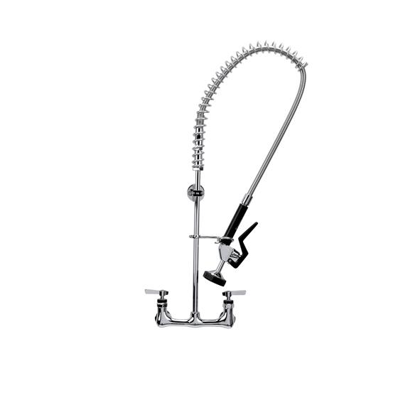 Picture of Encore® 8" OC. Brass Chrome Plated Wall Mount Pre Rinse Assembly with Wall Bracket and Stainless Steel Spring