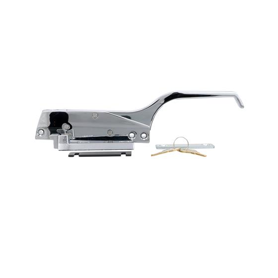 Picture of 10-3/4" L Chrome Plated Die Cast Magnetic/Mechanical Edgemount Latch With Offset Handle And Cylinder Lock