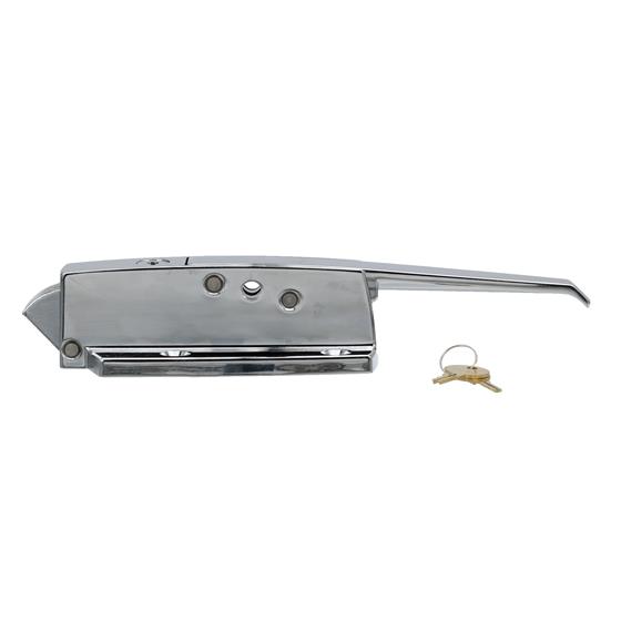 Picture of Polished Chrome Walk-In Cooler Door Safety Latch Body With Cylinder Lock Only - Less Strike