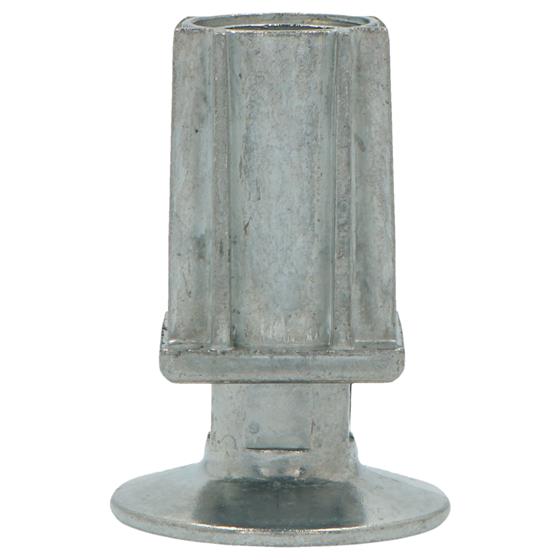 Picture of Insert foot, 30mm square, with flanged adjuster, nat. finish