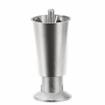 Picture of 4" H Nickel Plated Thermoplastic Appliance Leg With 3/8-16 x 1/2" L Protruding Stud and Nickel Plated Die Cast Adjustable Flanged Toe
