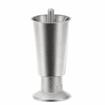 Picture of 4" H Nickel Plated Thermoplastic Appliance Leg With 3/8-16 x 1/2" L Protruding Stud and Nickel Plated Die Cast Adjustable Flanged Toe