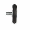 Picture of 1-5/16" OD Rubber Tired Steel Concave Ball Bearing Roller with 1/4-20 x 1" L Flat Head Screw Stud