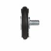 Picture of 1-5/16" OD Rubber Tired Steel Concave Ball Bearing Roller with 1/4-20 x 1" L Flat Head Screw Stud
