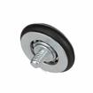 Picture of 1-5/16" OD Rubber Tired Steel Concave Ball Bearing Roller with 1/4-20 x 1" L Flat Head Screw Stud